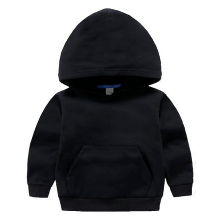 

KyCheLot Toddler Baby Hoodie Sweatshirt Long Sleeve Pullover Sports Tops Kids Basic Solid Color Fall Winter Outfit