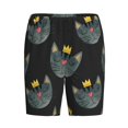 thumbnail image 4 of Naloa Faces Of The Cat Men's Short Pajama Pants, Lounge Comfort Shorts with Elasticized Waistband and Side Pockets - X-Large, 4 of 9