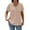 Beige, variant on Womens Ribbed Knit Loose Short Length Sleeve Tops Button Front V Neck Summer Trendy Dressy Casual Lightweight Blouses for Women S-5XL Size XXL Pink