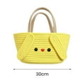 thumbnail image 4 of Sac à Main pour Femmes Forme Dessin Animé Couleur Douce Tissé Grande Ouverture Couleur Contrastante Sac à Main pour Bébés et Enfants Bretelles Souples Grande Capacité de Charge, 4 of 11