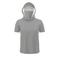 thumbnail image 6 of TKLPEHG Men's UPF 50+ Sun Protection Lightweight Hoodie Shirts Summer Short Sleeve Fishing Shirts SPF UV Hiking Shirts (Gray,L), 6 of 8