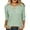 Green, variant on Womens Classy 3/4 Sleeve Shirts Retro Stripes Henley Shirt Dressy Casual Button Up Blouses Comfy Soft Notched V Neck Tunic Tops Fall Clothes