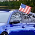 thumbnail image 6 of 4 Pcs American Flag on Car Truck Flag Banner Car Flag Car Window Flag Polyester 45.00X43.50X30.00CM, 6 of 6