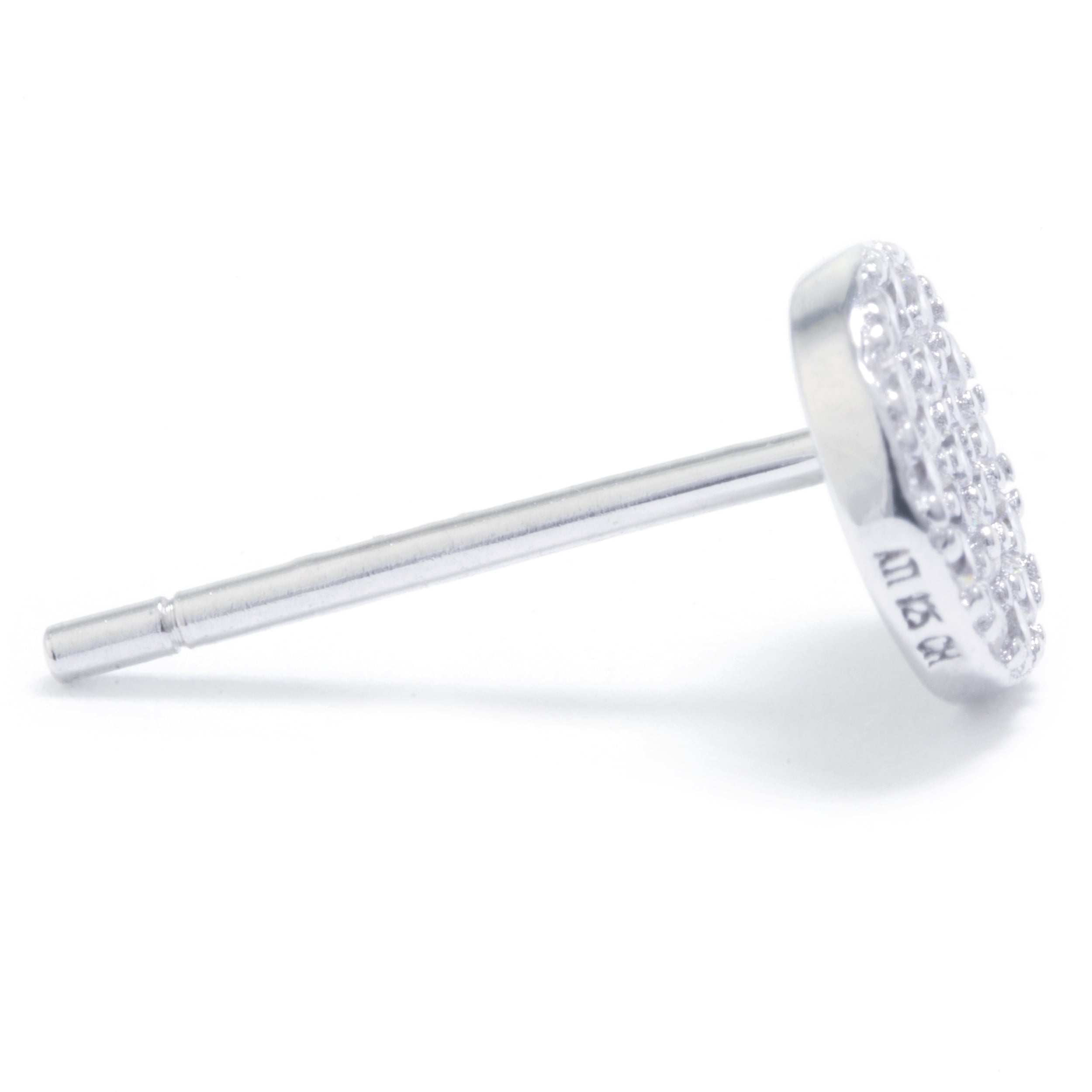 Marisol & Poppy Cubic Zirconia Pave Round Stud Earrings in Sterling Silver for Women & Teens