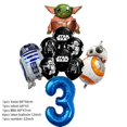 thumbnail image 3 of Globos de aluminio con forma de Yoda de dibujos animados, robot, suministros para fiestas de cumpleaños, regalos para niñas y niños, decoración de habitaciones, globos de Star Wars, 3 of 5