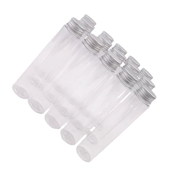 15Pcs 110Ml Plastic Test Tube,Clear Flat Tubes,Plastic Tubes with Screw Caps for Candy,Beans,Party Decor