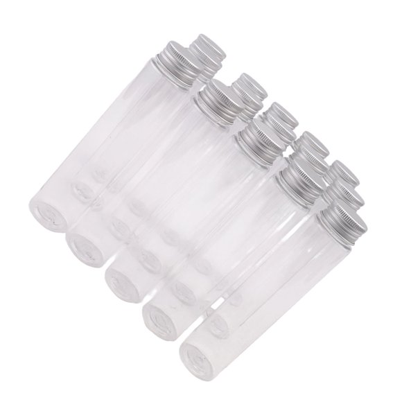 Tubo de Ensayo PláStico 15 Piezas 110 Ml, Tubos Planos Transparentes, con Tapas Rosca para Dulces, Frijoles, DecoracióN Fiesta