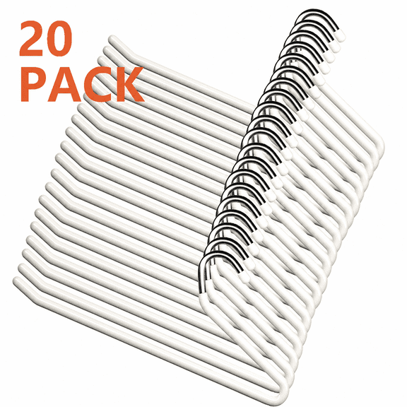 20-Pack Open Ended Pants Hangers,No Crease Jean Hangers | Non Slip Heavy Duty Metal Pants Hangers Space Saving,Trouser Hangers for Heavy Jeans,Slack,Skirt,Scarf,Blanket