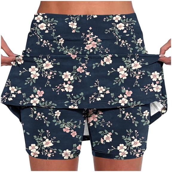 Vetsdori Workout Skorts for Women Yoga Tennis Shorts Floral Print Casual,Running Womens Skirts Summer