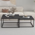 thumbnail image 4 of Chnnmbrn Coffee Tables, 2 Piece Set Square Nesting Table for Living Room, Black, 4 of 6