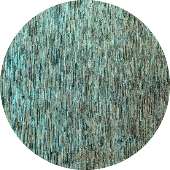 Ahgly Company Indoor Round Abstract Light Blue Modern Area Rugs, 6' Round