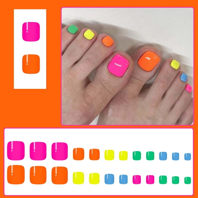 24 Pcs Ongles Courts en Forme de Cœur - Design à Pois Rouges et Blancs, Couleurs d'Été Brillantes, Faux Ongles en Acrylique avec Colle Gel pour Application Facile