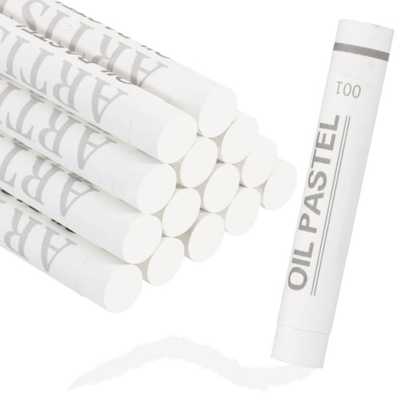 Uxcell Pasteles de Aceite Suaves, Crayones de Pastel de Aceite de Colores Vibrantes Mezclables para Pintura Dibujo Mezcla Artistas Principiantes Profesionales (Blanco, Paquete de 16)