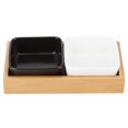 thumbnail image 3 of Fruit Tray, Snack Holder Portable Snack Tray, For Hotel Kitchen Use Home Use Restaurant Two Grids 1White+1Black, 3 of 8