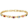 Personalized Planet Gold-Plated XOXO Round Family Birthstone Bracelet ,Women's