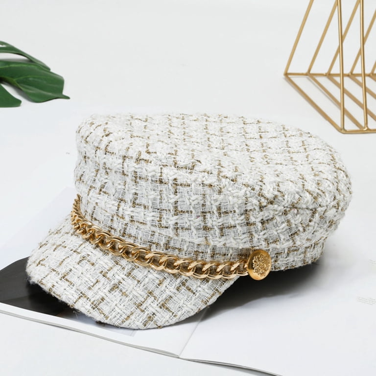 Tweed Fiddler Newsboy Hat CoCopeaunts Women Newsboy Hats Plaid Tweed Baker Boy Fiddler  main image 3