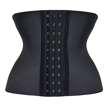 

YIANNA Short Torso Waist trainer corset for Weight loss Sports Workout Hourglass Body Shaper Cincher Tummy Control Black-S