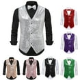thumbnail image 4 of Mens Sequins Suit Vest Formal Waistcoat Set with Bow Tie Slim Fit V-neck Shiny Waistcoat Prom Party Tuxedo Vests, 4 of 4