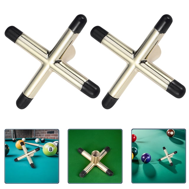HONMEET 4 Pcs Tête de Pont de Piscine Dorée pour Porte-Croix de Queue de Billard avec Conception Antidérapante