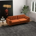 thumbnail image 6 of Harriet 84" Mid Century Modern Velvet Sofa Couch, Modern 2 Seater Sofa with 2 Bolster Pillows, Tufted Back Sofa for Living Room Bedroom Apartment Dorm Office, in Orange, 6 of 6