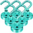 thumbnail image 1 of LOVIMAG Ganchos magnéticos fuertes, imanes de tierras raras de 25 libras, resistentes con gancho para refrigerador, fuerte gancho de crucero para colgar, imanes de techo para colgar, parrilla y cocina, 1 of 4