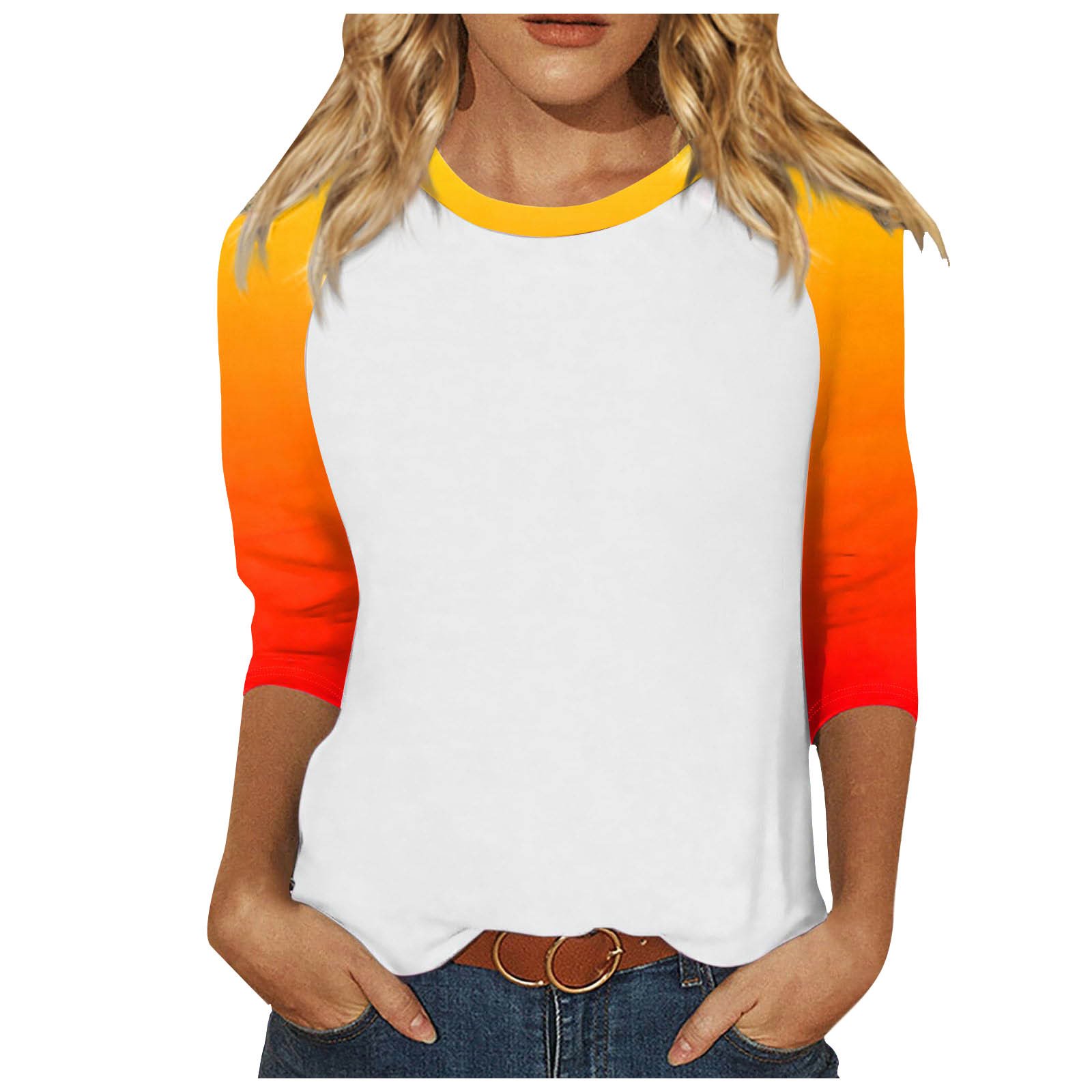 Tee-shirt Manches Longues Raglan Orange Taille L En Microfibre - Neuf Avec étiquettes