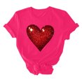 thumbnail image 7 of VKOYWKM Valentine Shirts Women Heart Graphic Tees Spring Short Sleeve T Shirts Romantic Valentine's Day Party Tshirts, 7 of 7