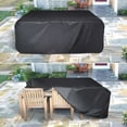 thumbnail image 2 of Funda para muebles de jardín de 213 x 132 x 74 cm, impermeable, resistente al viento y al polvo, de tela Oxford negra, con hebilla de cierre. Lona protectora para mesas y sillas., 2 of 5