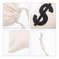 thumbnail image 3 of OULII 5Pcs Lightweight Canvas Drawstring Bags White for Money Theme Party Decor, 3 of 7