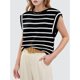 thumbnail image 2 of Camiseta Sin Mangas Informal de Verano para Mujer, Rayas Negras, Talla L, 2 of 7