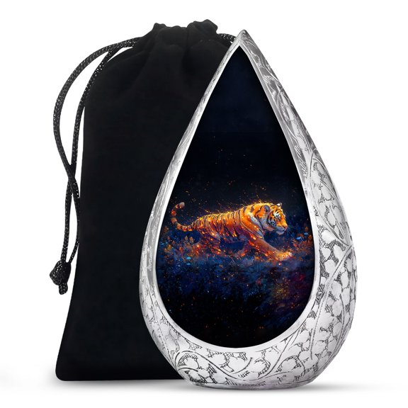 JAGSHASHI Fiery Floral Majesty - Urns For Human Ashes - Cremation Urn - Decorative Urns - Large Urn Human Ash Adult - Urns For Human Ashes Adult Female - Large Decorative Urn - 10 Inch - Large