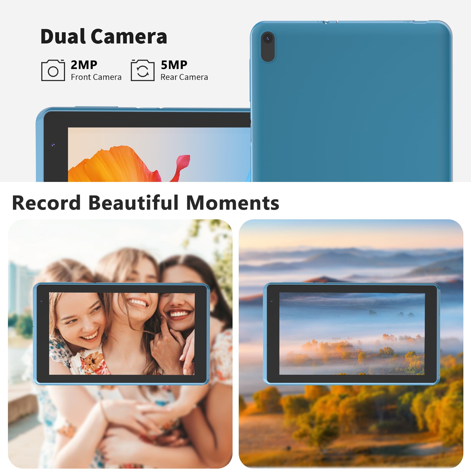 Tablet Android 15 Tablets 7 inch, 8GB RAM, 32GB ROM Support 1TB Expand Computer Tablet PC, Quad-Core Processor, IPS Touch Screen, 2+5MP Dual Camera, 3000mah Battery, WiFi Tableta, Navy