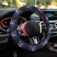 thumbnail image 4 of Pzuqiu Gothic Purple Roses Skull Car Floor Mats Vehicle Steering Wheel Cover for Women Easy Installation All Weather Car Mats Set Dust Proof Car Interior Accessories for SUVs, Vans,Sedan 5 Pieces, 4 of 6