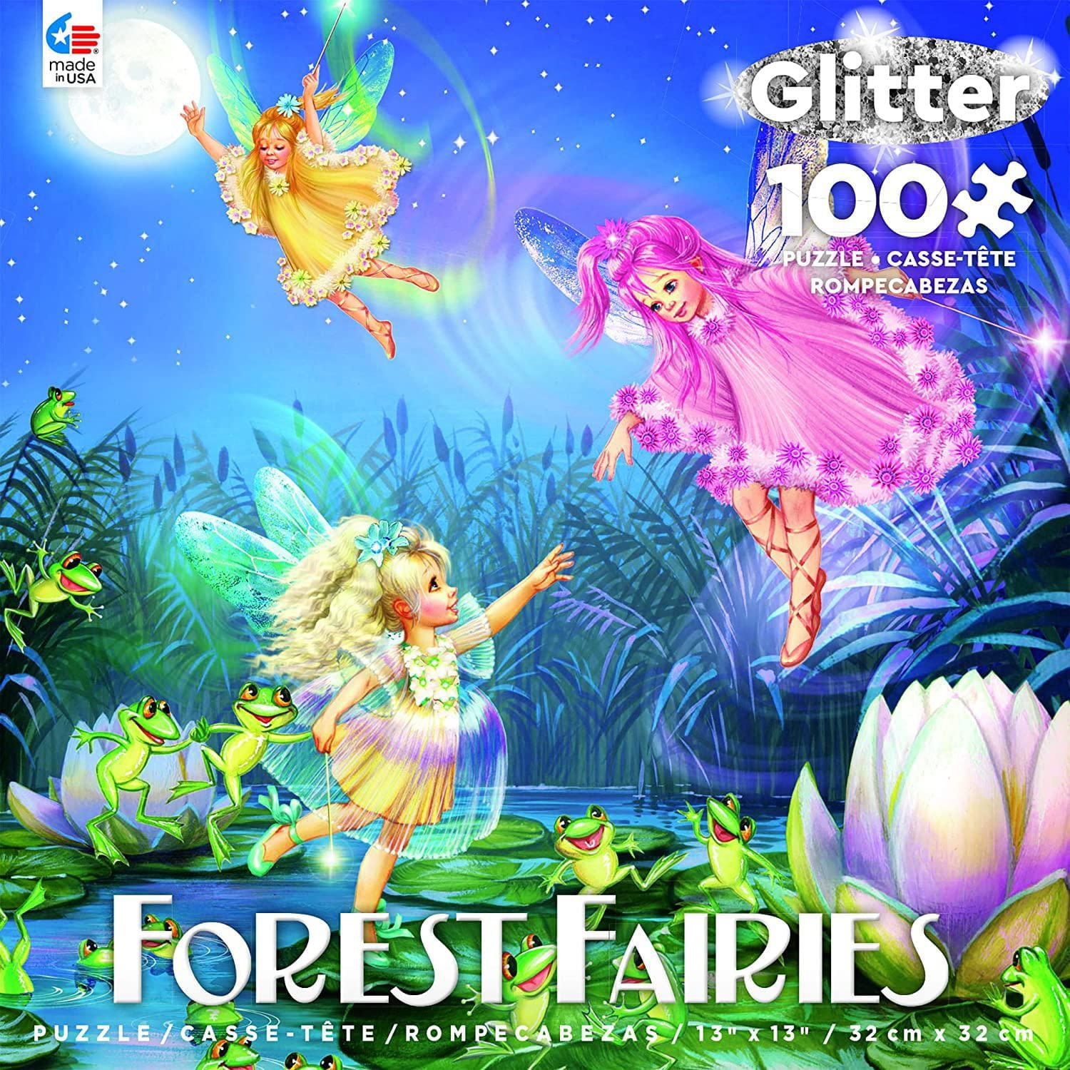 Ceaco Forest Fairies 100-Piece Puzzle Fairies with Dancing Frogs