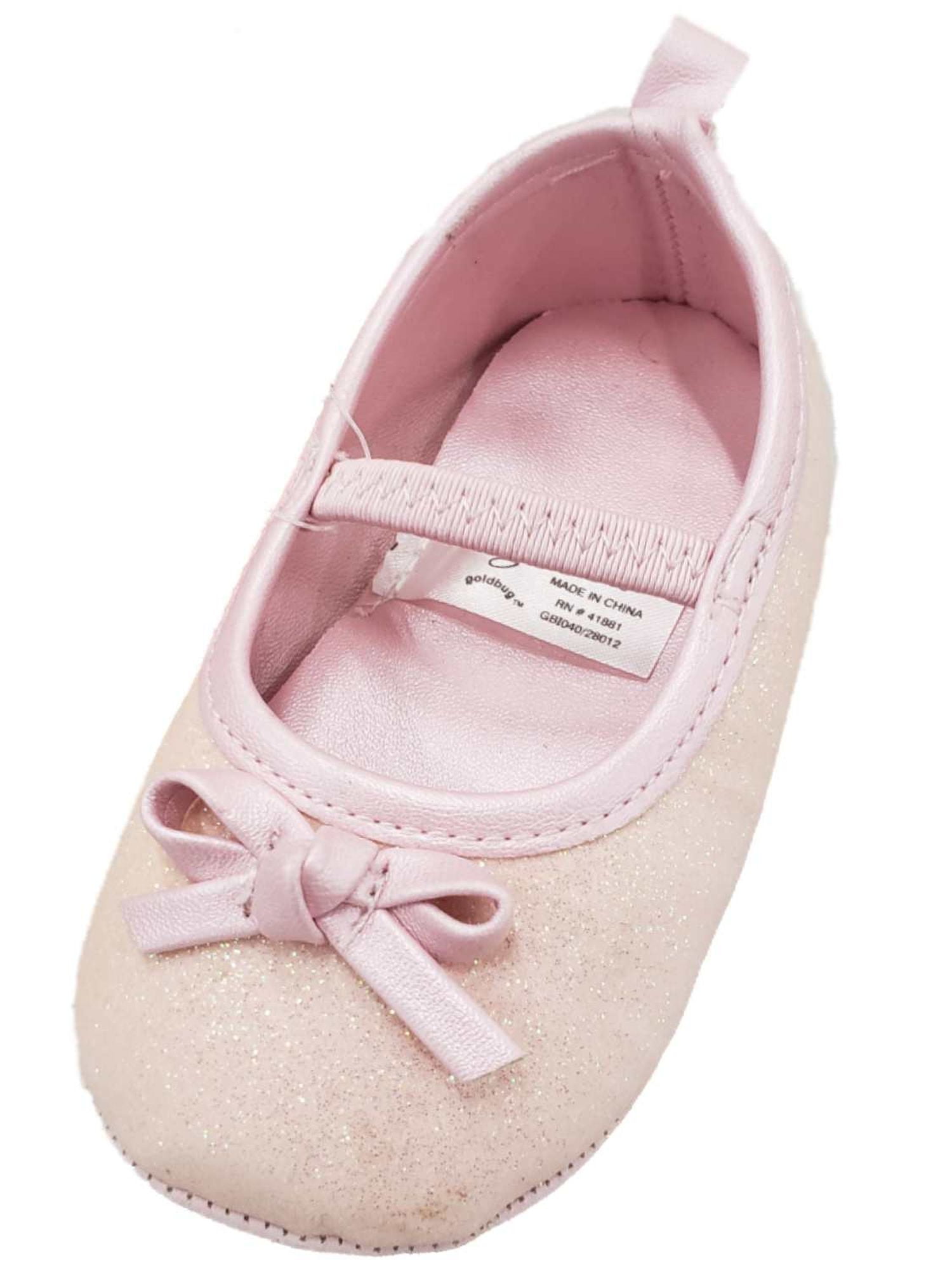 Infant Girls Pale Pink Bow Glitter 