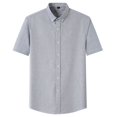 thumbnail image 4 of XDZJLR Mens T Shirts Short Sleeve Solid Color Button Down Lapel Fashion Casual Leisure Tops, 4 of 4