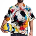 thumbnail image 4 of Football Men's Short Sleeve Poplin Shirt, Button Down Casual Summer Beach Printed Unisex Shirt, 4 of 6