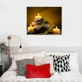 thumbnail image 4 of Nawypu  Zen Canvas Print Wall Art Candles Floral and Zen Stones Picture Meditation Spa Artwork Still Life Paintings for Home Bathroom Decor Ready to Hang Zen Wall Art, 4 of 4