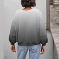 thumbnail image 3 of DAFPZW Sweatshirt for Womens Fashion Casual Crew Neck Long Sleeve Pullover Fall Ombre Print Ladies Oversized Tops, 3 of 5