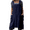 Blue, variant on Cotton Linen Apron Cross Back Apron for Women with Pockets Pinafore Dress for Baking Cooking