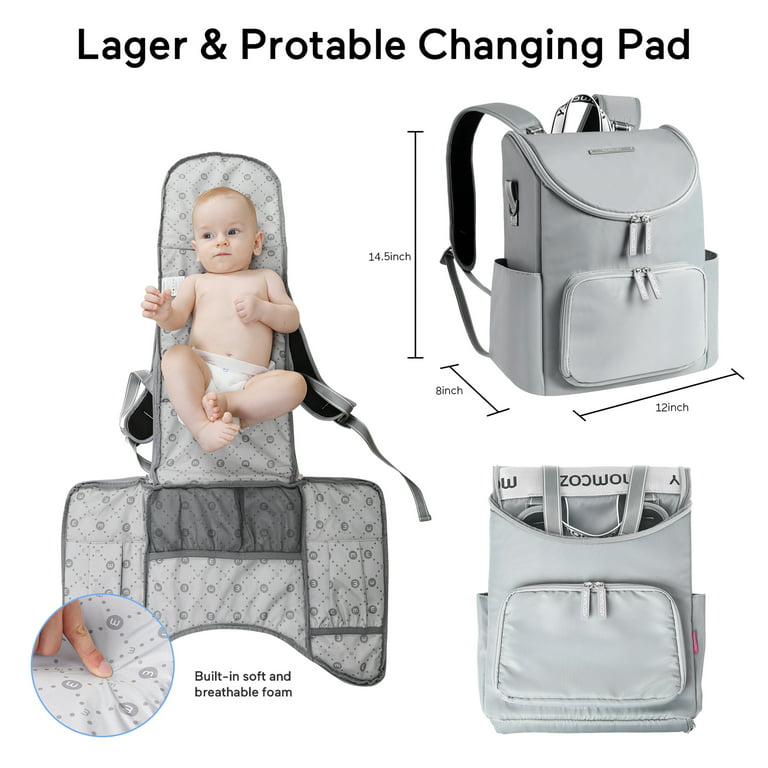 Momcozy Baby Diaper Travel Bag, Gray
