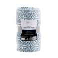 Mainstay Printed Textured Plush Throw 50” x 60” Medallion Teal