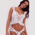 thumbnail image 2 of Conjunto de ropa interior de sujetador con encaje bordado en la espalda, hermoso corsé sexy europeo y americano para mujer, ultrafino, con anillo de acero fruncido, 2 of 5