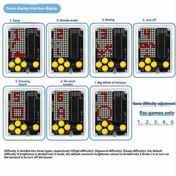 Kit de Producción de Consola de Juegos DIY, 51 Juegos de un Solo Chip, Máquina Electrónica de Soldadura Clásica, Juego de Carcasa Morada.