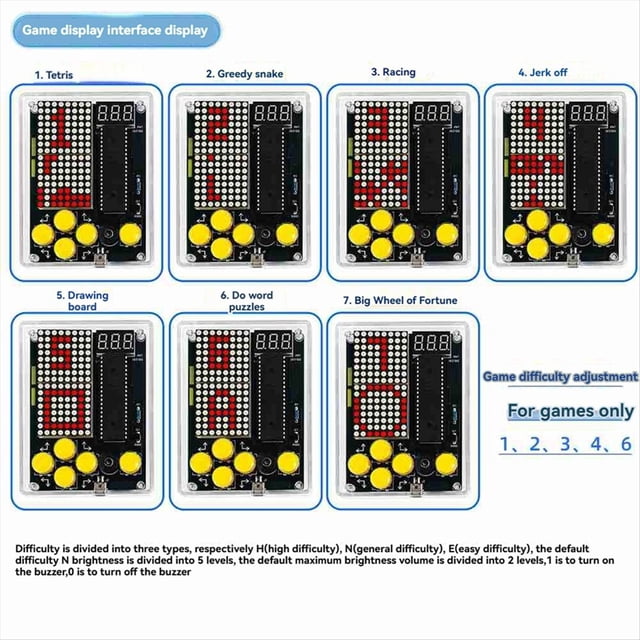 Kit de Producción de Consola de Juegos DIY, 51 Juegos de un Solo Chip, Máquina Electrónica de Soldadura Clásica, Juego de Carcasa Morada.