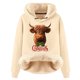thumbnail image 1 of WILLBEST Sudadera Deportiva para Mujer con Capucha y Estampado Navideño de Vaca Grande, 1 of 4
