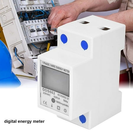 

LCD Digital Power Consumption Meter Single Phase Energy Meter Watt kWh 230V AC