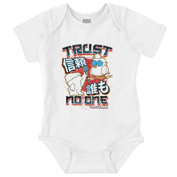Tootsie Pop Mr Owl Kanji Trust No One Romper Boys or Girls Infant Baby Brisco Brands 18M