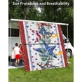 thumbnail image 3 of 4th of July RV Awning Sun Shade Screen 9'X7' Star USA Flag Mesh Sunscreen Eucalyptus Leaves Red Blue Awning Shade Screen with Zipper UV Blocker Completed Kits Outdoor Canopy for RV Motorhome Camper, 3 of 7