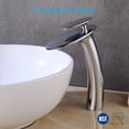 thumbnail image 5 of Wovier Chrome Waterfall Bathroom Sink Faucet with Supply Hose,Single Handle Single Hole Vessel Lavatory Faucet,Slanted Body Basin Mixer Tap Tall Body Commercial, 5 of 7